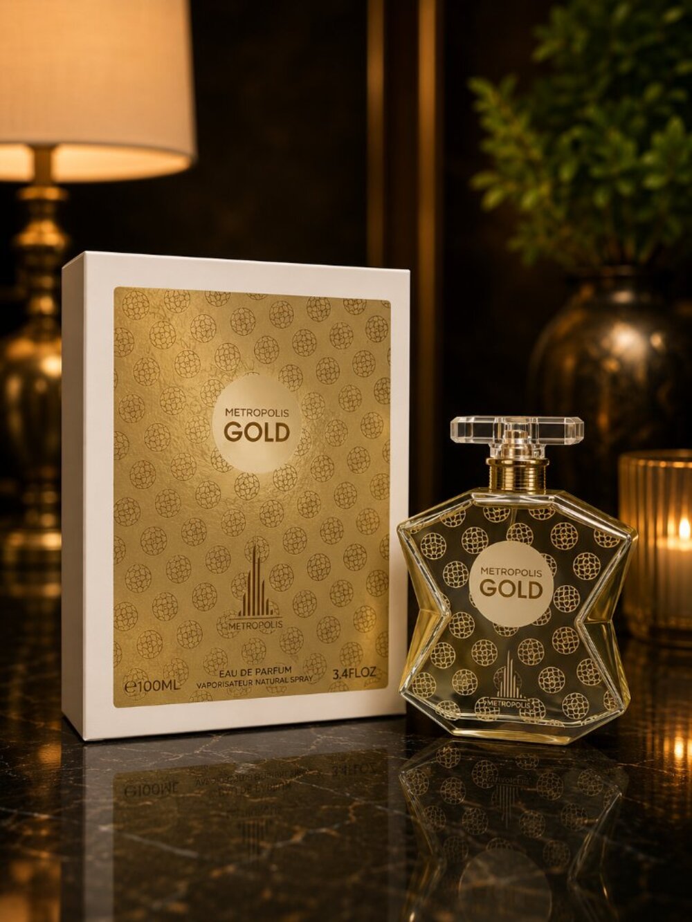 Metropolis Gold By Emper Eau de parfum Unisex 100Ml 3.4 Oz